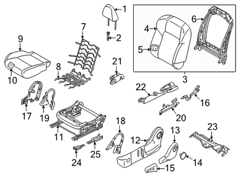 Headrest Assy-Front Seat Diagram for 86400-6RA0B