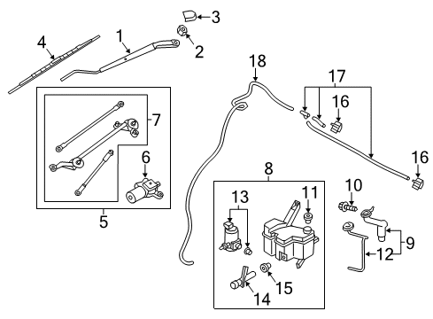 2021 Nissan NV Wiper & Washer Components Diagram