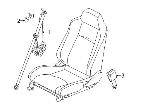 2020 Nissan 370Z Front Seat Belts Diagram 1