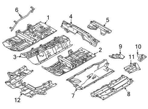 2021 Nissan Rogue Floor & Rails Diagram 2