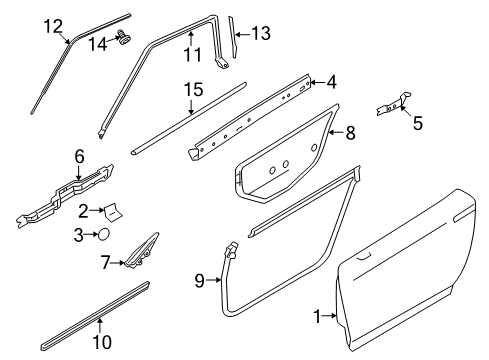 2021 Nissan GT-R Door & Components, Exterior Trim Diagram