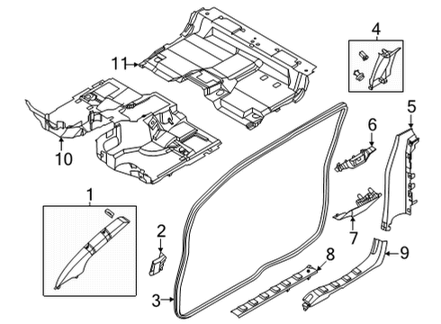 GARNISH-Lock Pillar,Lower LH Diagram for 76916-9BU1A