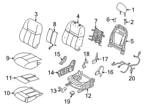 Trim Assembly-Front Seat Back,Inner Diagram for 87621-6MR9A