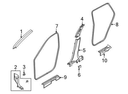 Cover-Seat Belt,LH Diagram for 76975-6RR0A
