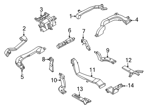 Duct-Heater Floor,Rear RH Diagram for 27832-6RR0A