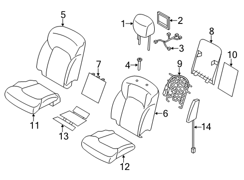 Trim Assy-Cushion,Front Seat Diagram for 87370-6JL1A