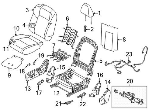 Pad Assembly-Back,Front Seat,RH Diagram for 89607-6RE1A