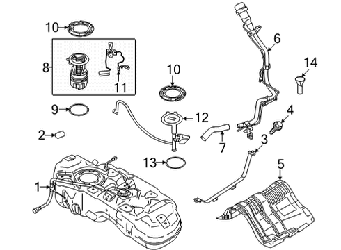 Band Assy-Fuel Tank,Mounting Diagram for 17407-6RA1A