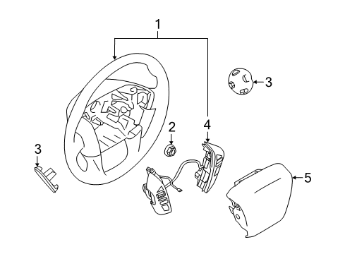 Wheel Assembly-Steering W/O Pad Diagram for 48430-6JL0A