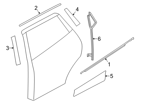 Tape-Rear Door Sash,Rear LH Diagram for 82819-6MR0A