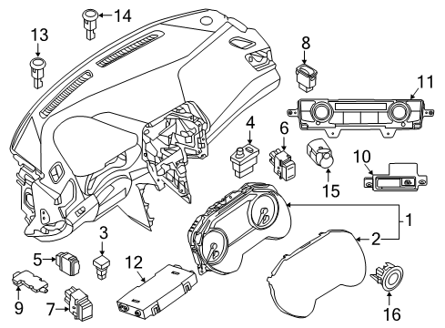 2021 Nissan Maxima Cluster & Switches, Instrument Panel Diagram 2