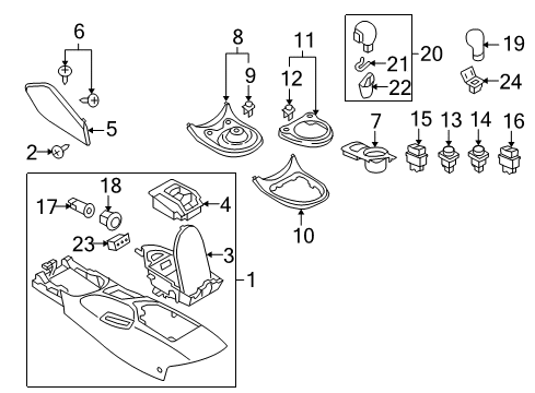 2020 Nissan 370Z Center Console Diagram