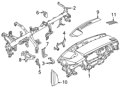 Garnish-Instrument,RH Diagram for 68310-6RB1C