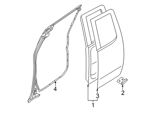 Panel-Rear Door,Outer LH Diagram for 82153-9BU1A