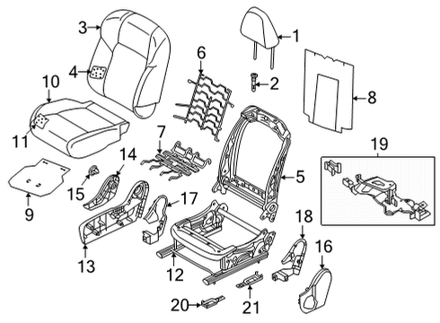 Knob-Reclining Device Lever,RH Diagram for 87418-6RE0A