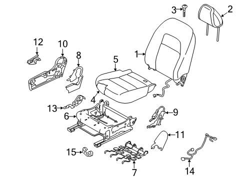 Back Assembly-Front Seat,RH Diagram for 87600-9HB3B
