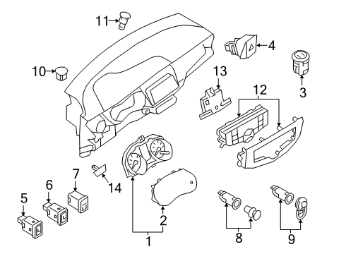 Combination Meter Assy-Instrument Diagram for 24810-5R02A