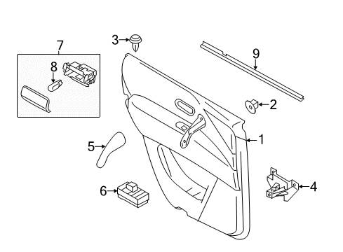 Finisher Assy-Rear Door,RH Diagram for 82900-6JL3A