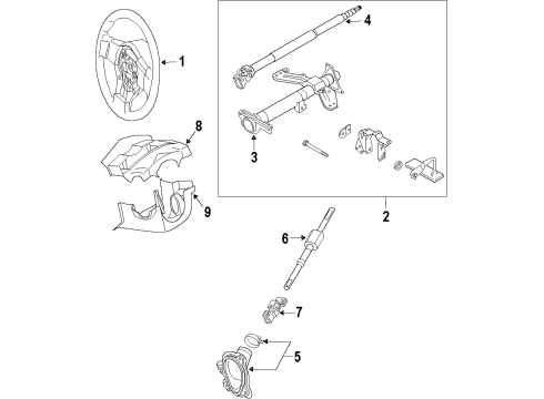 2020 Nissan 370Z Steering Column & Wheel, Steering Gear & Linkage Diagram 1