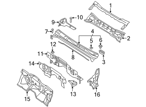 2022 Nissan Frontier Cab Cowl Diagram 3