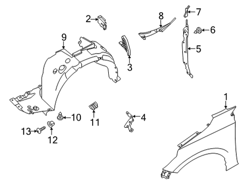 Cover-Front Fender,LH Diagram for 66895-6LB0A