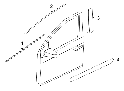 Tape-Front Door Outside,LH Diagram for 80813-6MR0A