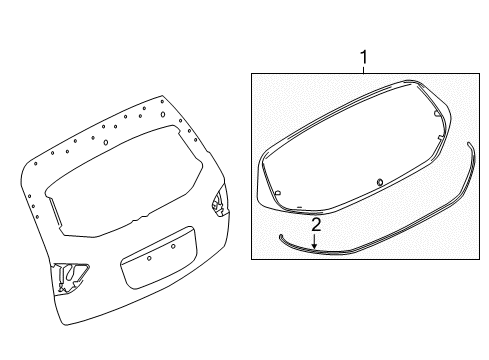 2020 Nissan Pathfinder Glass - Lift Gate Diagram