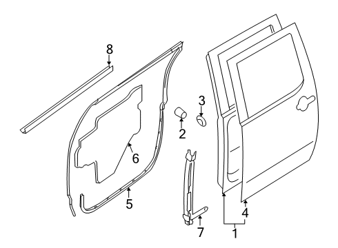 FRH SASH Assembly Diagram for 82214-9BT0A