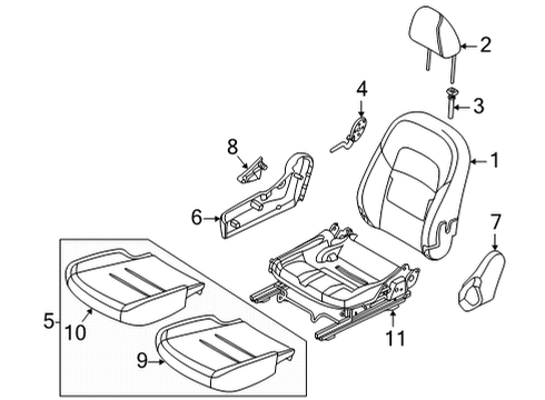 Back Assy-Front Seat Diagram for 87600-6LB2A
