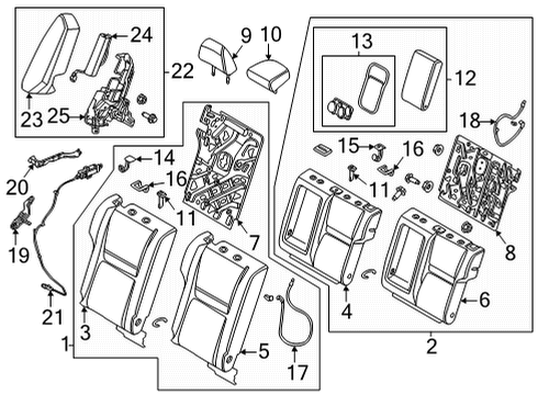 Pad & Frame Assy-Back,Rear Seat Diagram for 88605-6RA1A