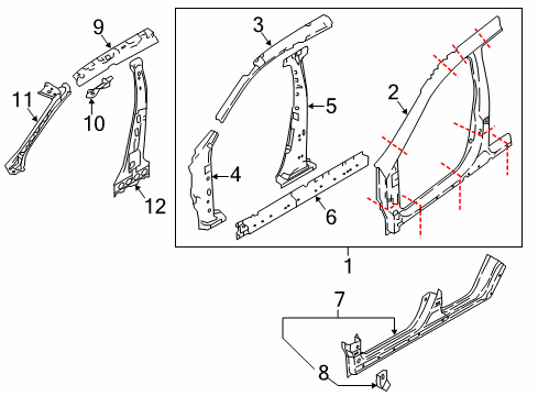 Body Assy-Side,LH Diagram for G6031-6MRMA