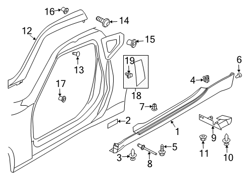 2020 Nissan 370Z Exterior Trim - Pillars, Rocker & Floor Diagram 2