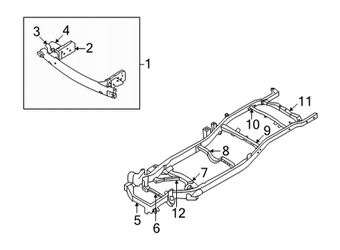 Member COMPL-Cross,Rear Engine Mounting Diagram for 510E0-9BT0A