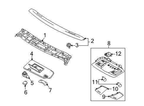 2020 Nissan 370Z Interior Trim - Roof Diagram 1