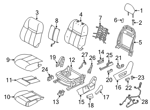 Trim Assembly - Front Seat Back Diagram for 87670-6MT0A