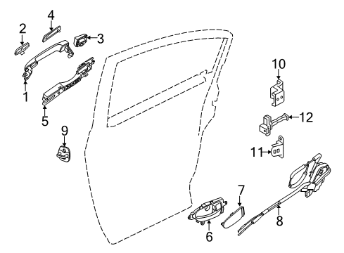 Nissan 80611-3TA0A Bracket-Outside Handle LH