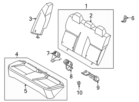 Nissan 88605-5EE2A Pad & Frame Assy-Back,Rear Seat