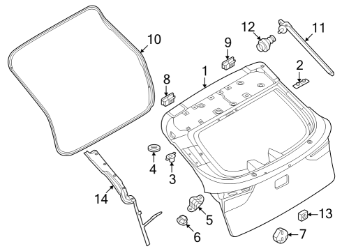 Nissan 90477-5MP0A BRACKET ASSY-BACK DOOR,LOWER LH