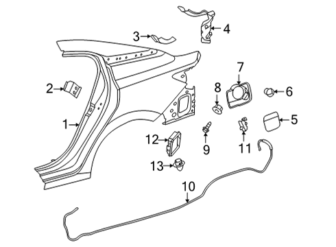 Nissan 78823-6LB0A Handle Assembly-Fuel Filler Lid Opener