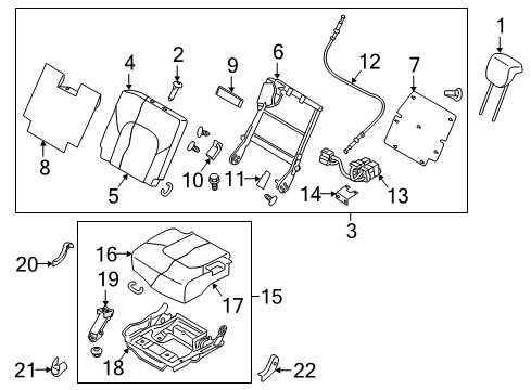 Nissan 88553-6JU5A Motor & Unit Assembly-3RD Seat