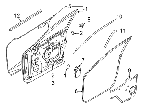 Nissan 802D5-6RA0A Cover-Sash Inner,LH