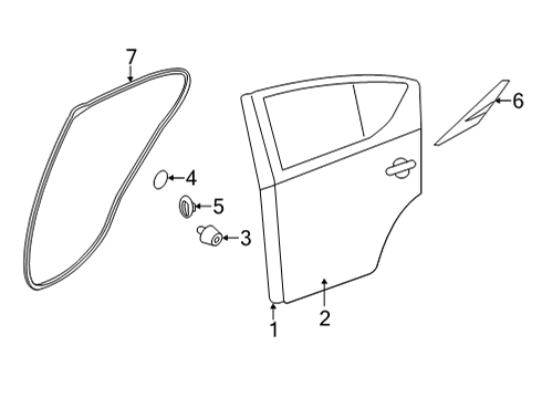 Nissan 82858-5EE0A Pad-Rear Door Outer,RH