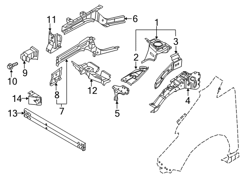 Nissan G51L8-5SPMA Reinforce-Side Member Extension,Front RH