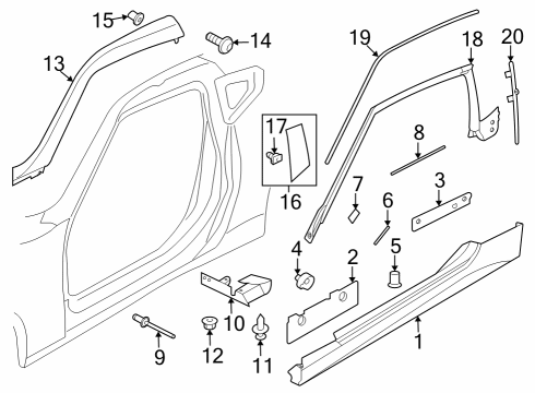 Nissan 76852-6GR0B MOULDING-SILL,RH