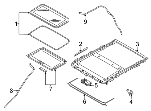 Nissan 91205-6LB0A Sunroof Compl-Slide