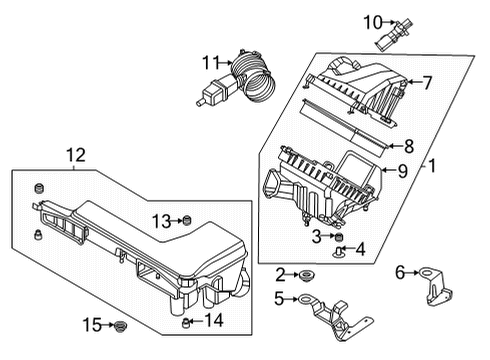 2022 Nissan Pathfinder Air Duct Diagram for 16554-6TA0A