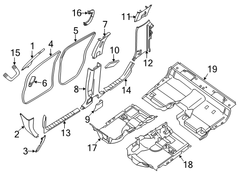 2020 Nissan Frontier Interior Trim - Cab Diagram 5