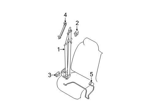 2021 Nissan Frontier Front Seat Belts Diagram