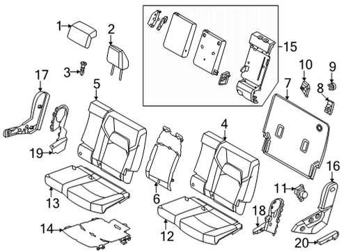 2023 Nissan Pathfinder Heater Unit Assy-Rear Seat Back Diagram for 88635-6TE8A