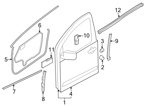 2022 Nissan Frontier Door & Components Diagram 1